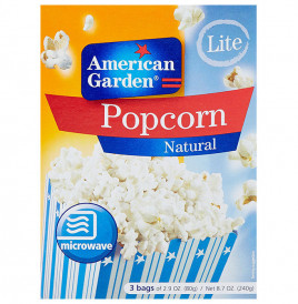 American Garden Popcorn Natural Lite   Box  240 grams